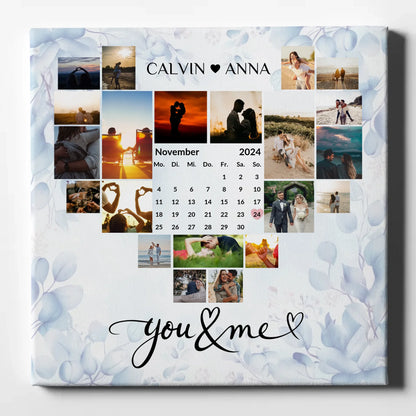 Personalisierte Fotoleinwand Liebe Fotocollage You & Me