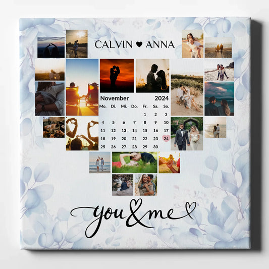 Personalisierte Fotoleinwand Liebe Fotocollage You & Me