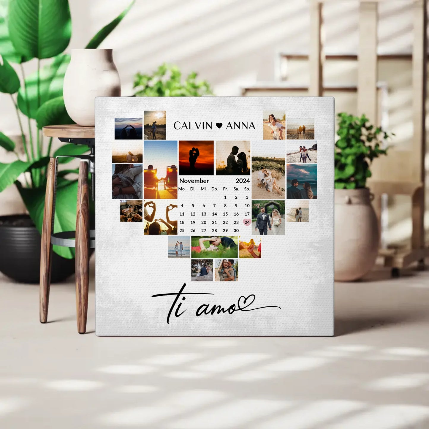 Fotoleinwand Für Paare Fotocollage Ti Amo Persönliches Geschenk