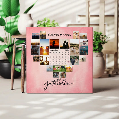 Personalisierte Fotoleinwand Paare Fotocollage Ja Te Volim