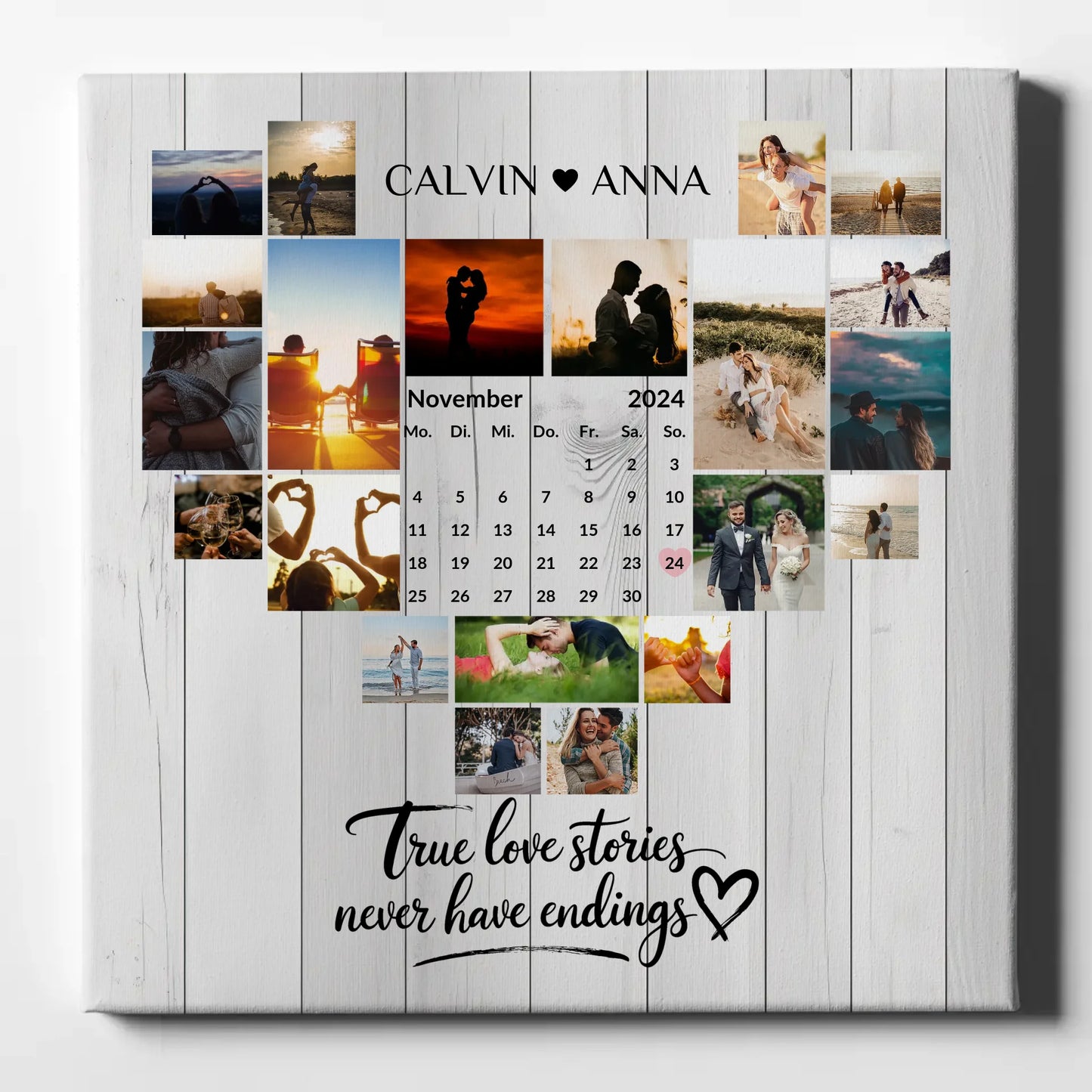 Personalisierte Fotoleinwand Fotocollage True Love Stories erleben
