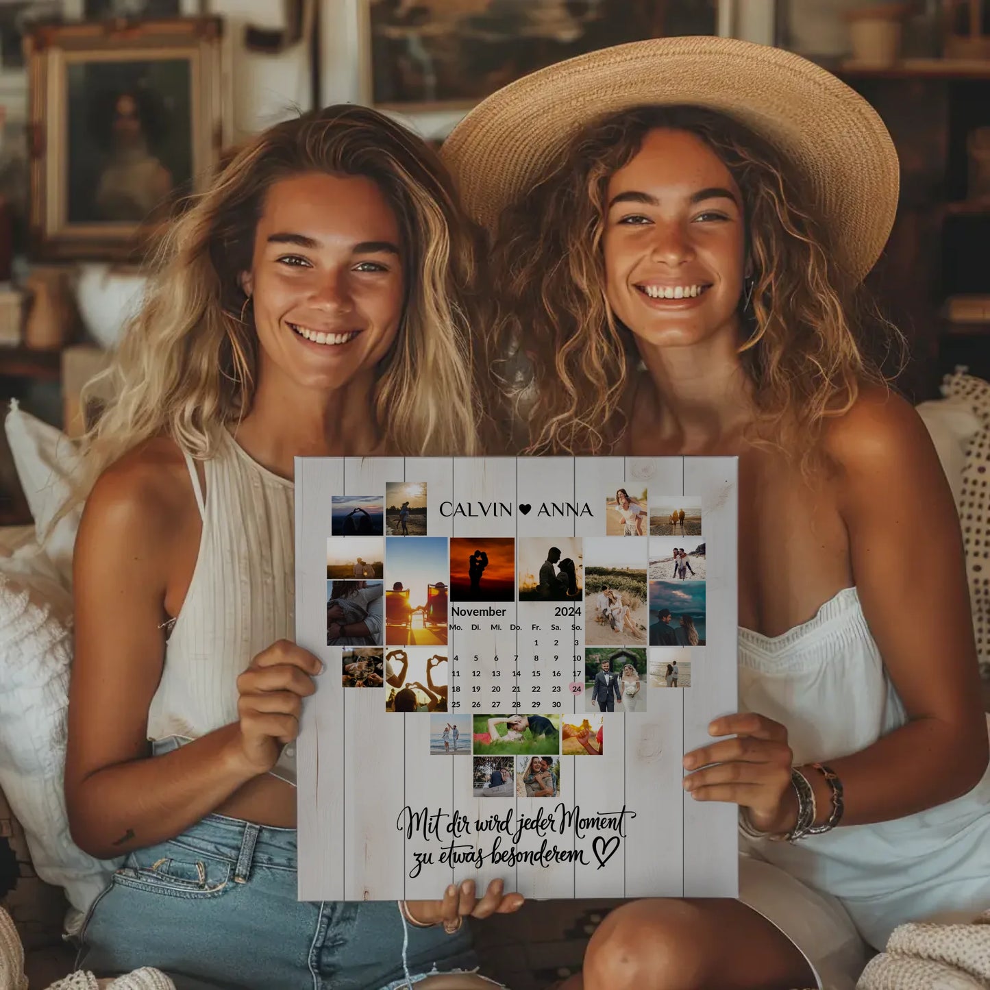 Paar Fotoleinwand Fotocollage Jeder Moment personalisiert