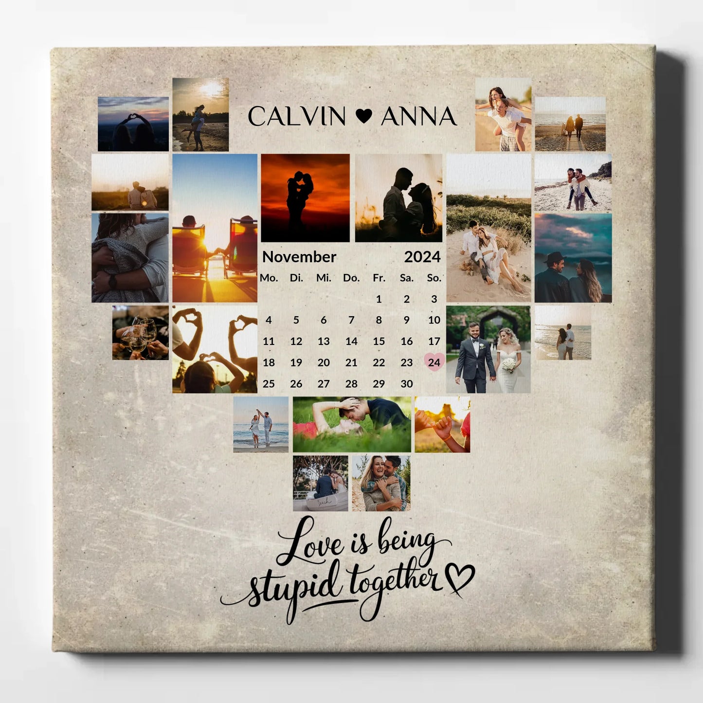 Leinwand Für Paare Fotocollage Love Is Being Stupid Together