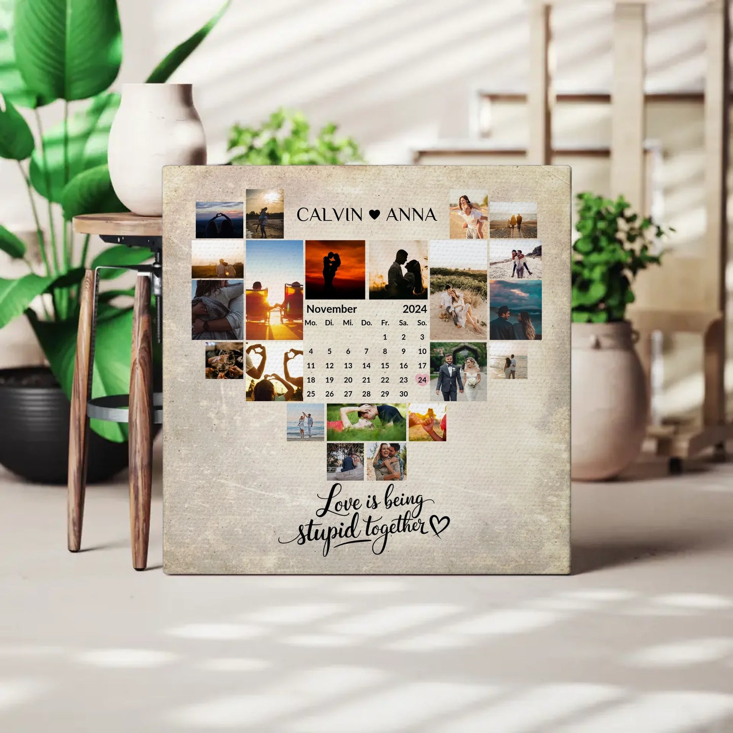 Leinwand Für Paare Fotocollage Love Is Being Stupid Together