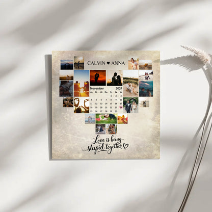 Leinwand Für Paare Fotocollage Love Is Being Stupid Together