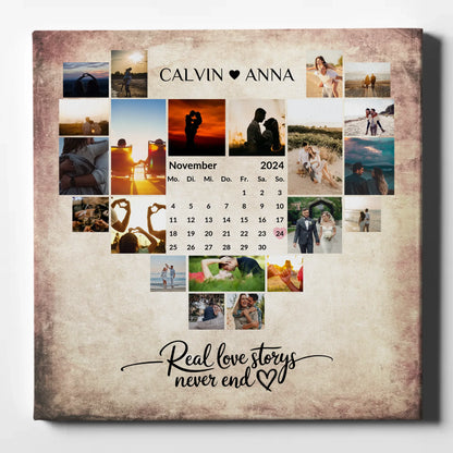 Personalisierte Fotoleinwand Liebe Fotocollage Real Love Storys
