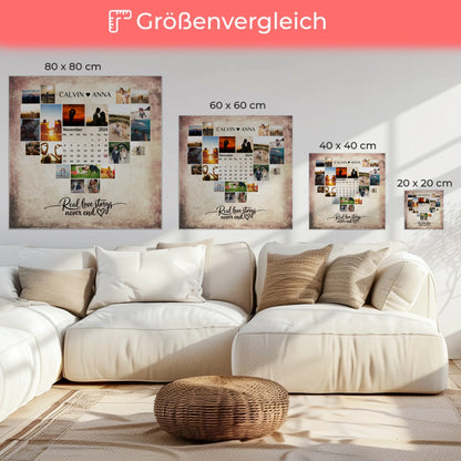 Personalisierte Fotoleinwand Liebe Fotocollage Real Love Storys