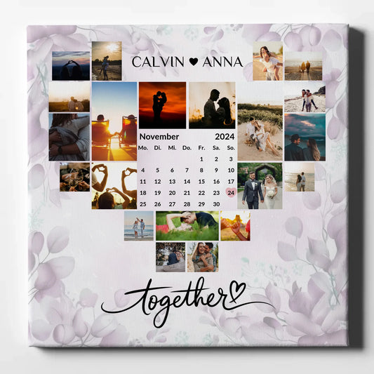 Leinwand personalisiert Fotocollage Together für schöne Erinnerungen