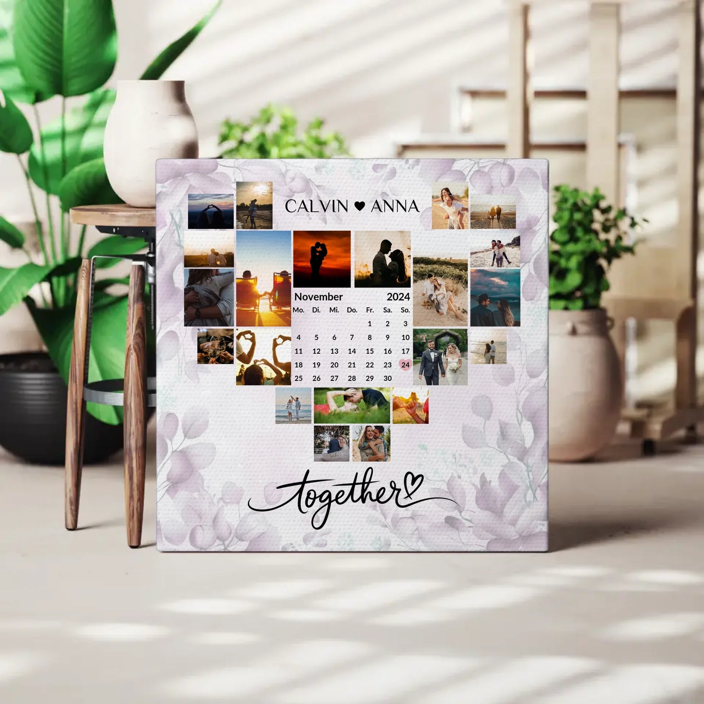 Leinwand personalisiert Fotocollage Together für schöne Erinnerungen