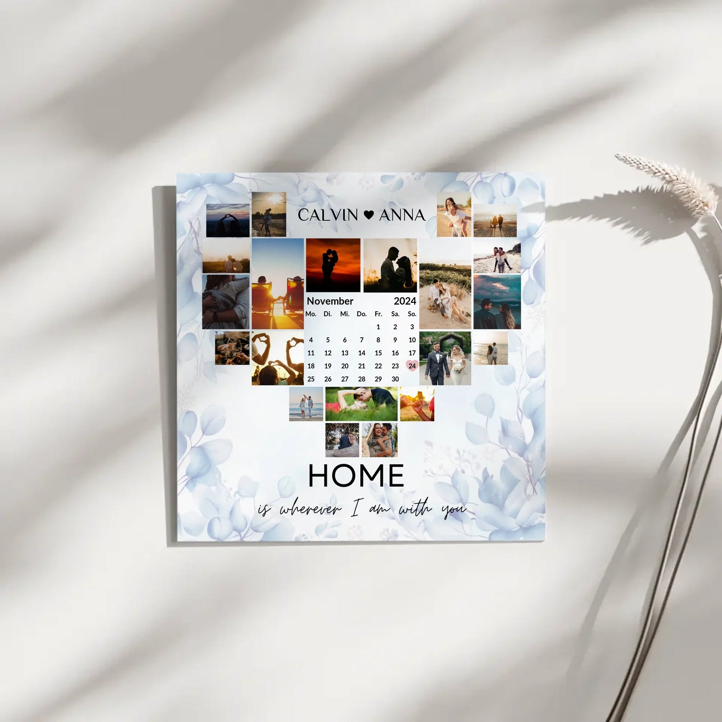 Personalisierte Fotoleinwand Paare Fotocollage Home Is Wherever I Am With You