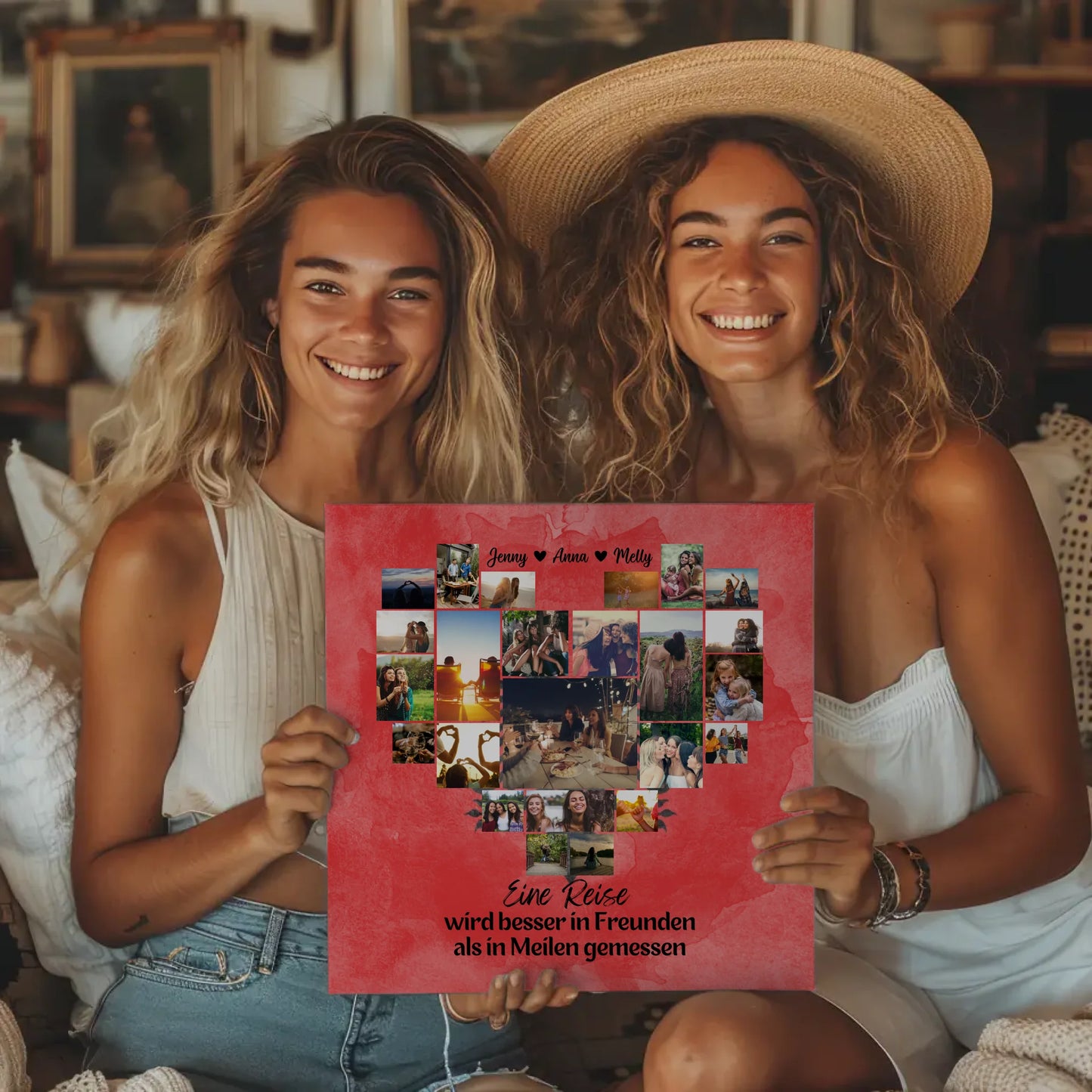 Personalisierte Fotoleinwand Fotocollage Beste Freundin Albanien