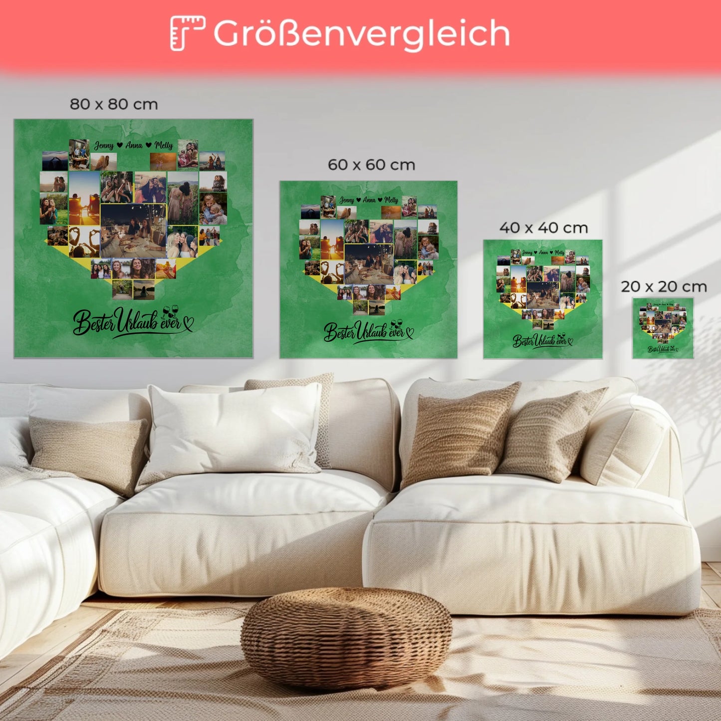 Beste Freundin Leinwand Fotocollage Brasilien Geschenkidee