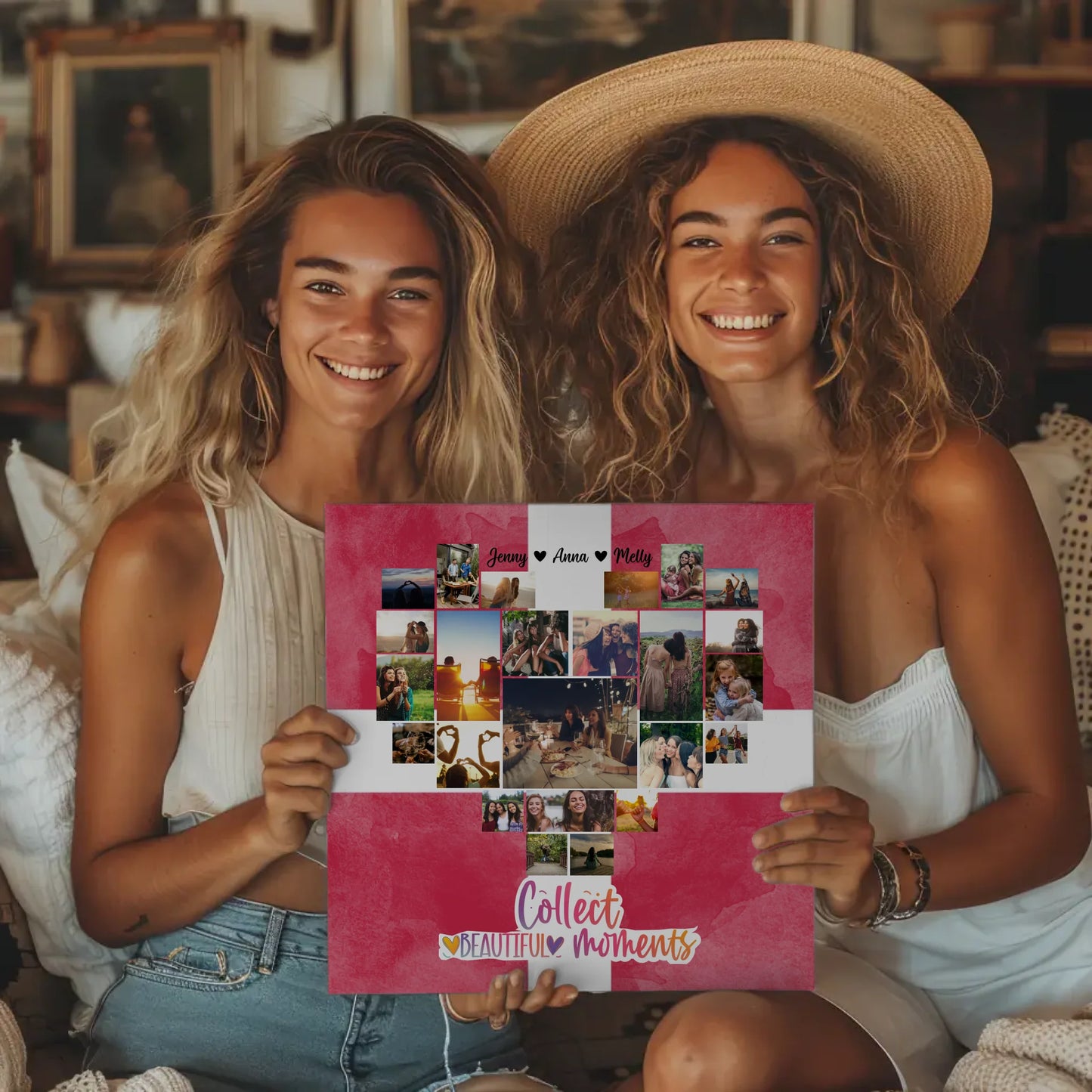 Leinwand Beste Freundin Fotocollage Dänemark personalisiert