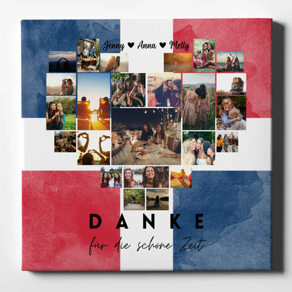 Leinwand personalisiert Fotocollage Beste Freundin Dominikanische Republik