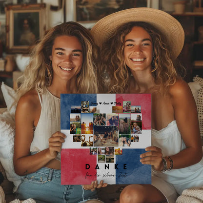 Leinwand personalisiert Fotocollage Beste Freundin Dominikanische Republik