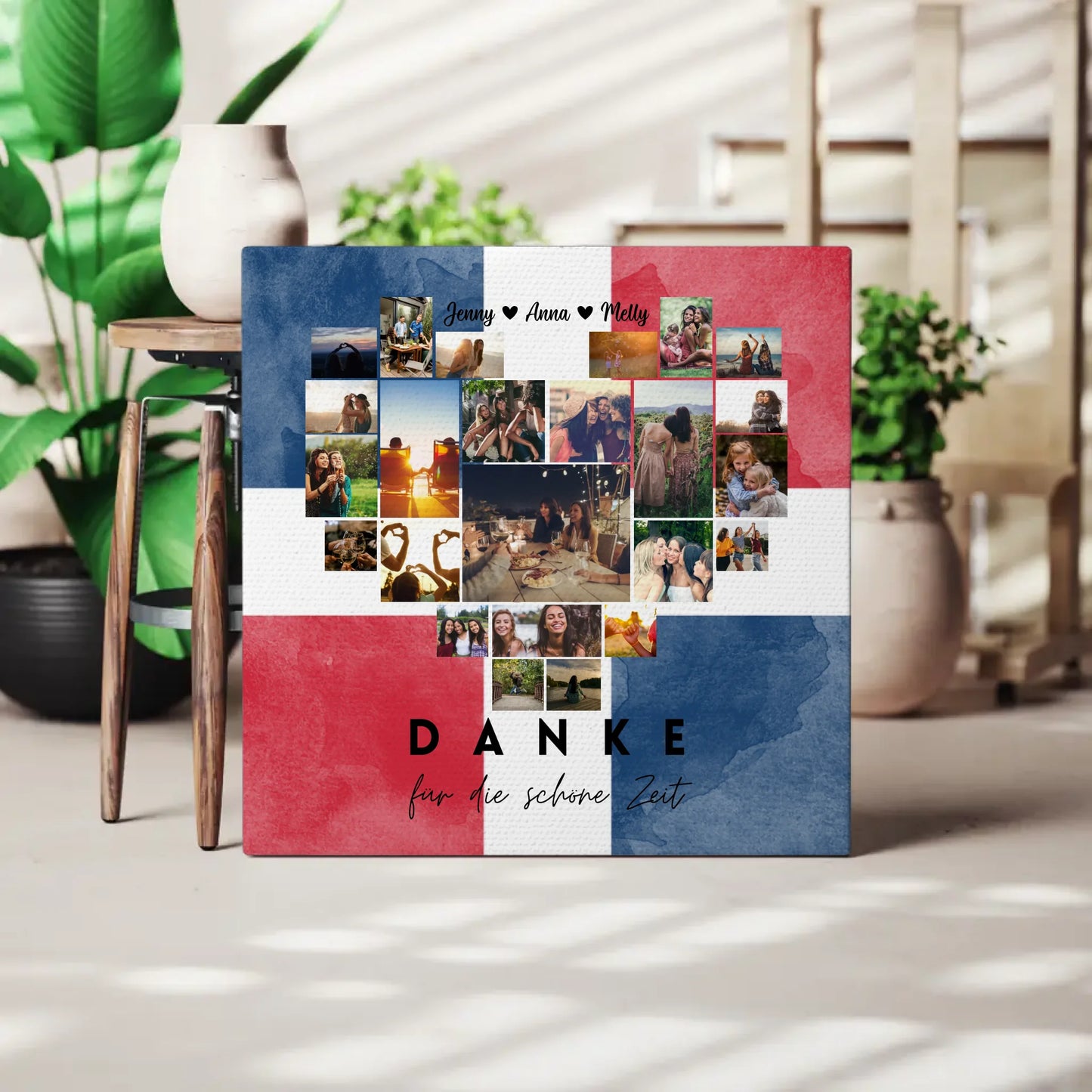 Leinwand personalisiert Fotocollage Beste Freundin Dominikanische Republik