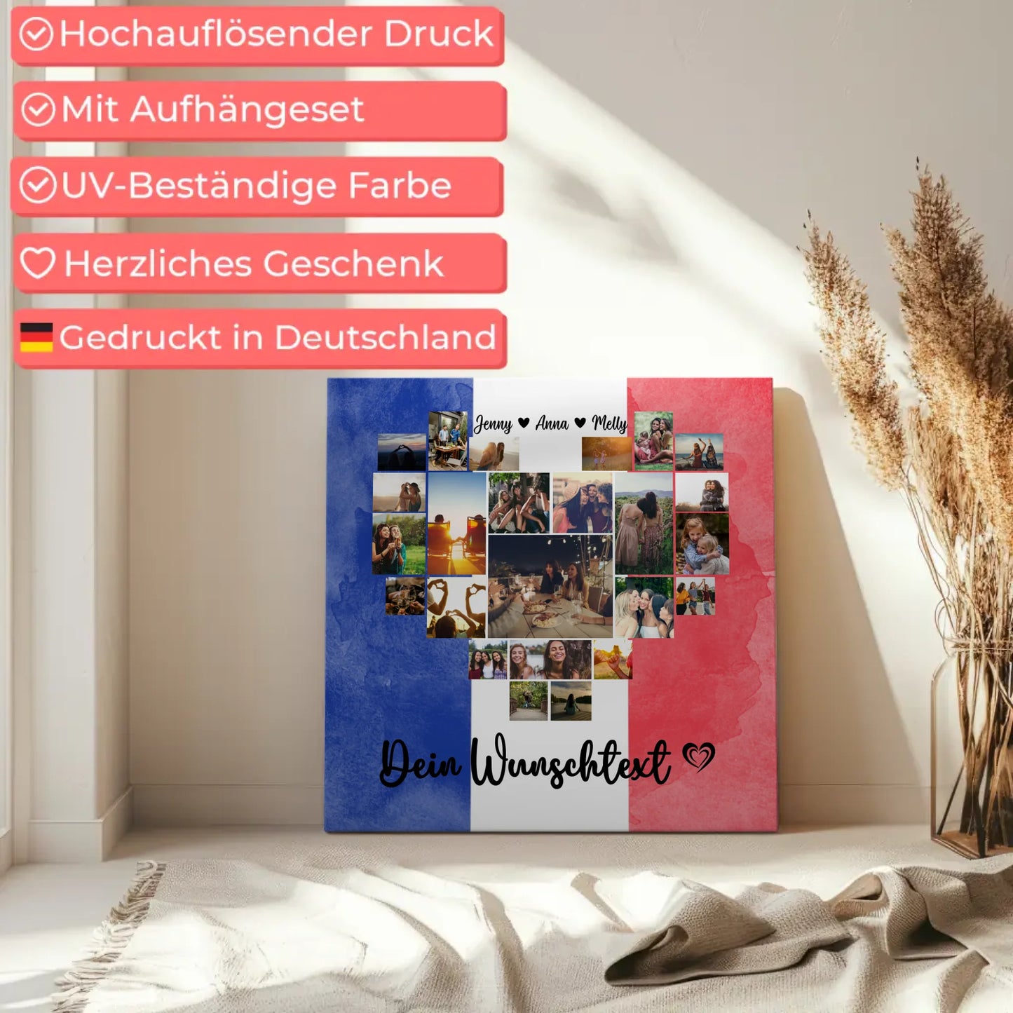 Fotoleinwand Urlaub Beste Freundin Frankreich personalisiert