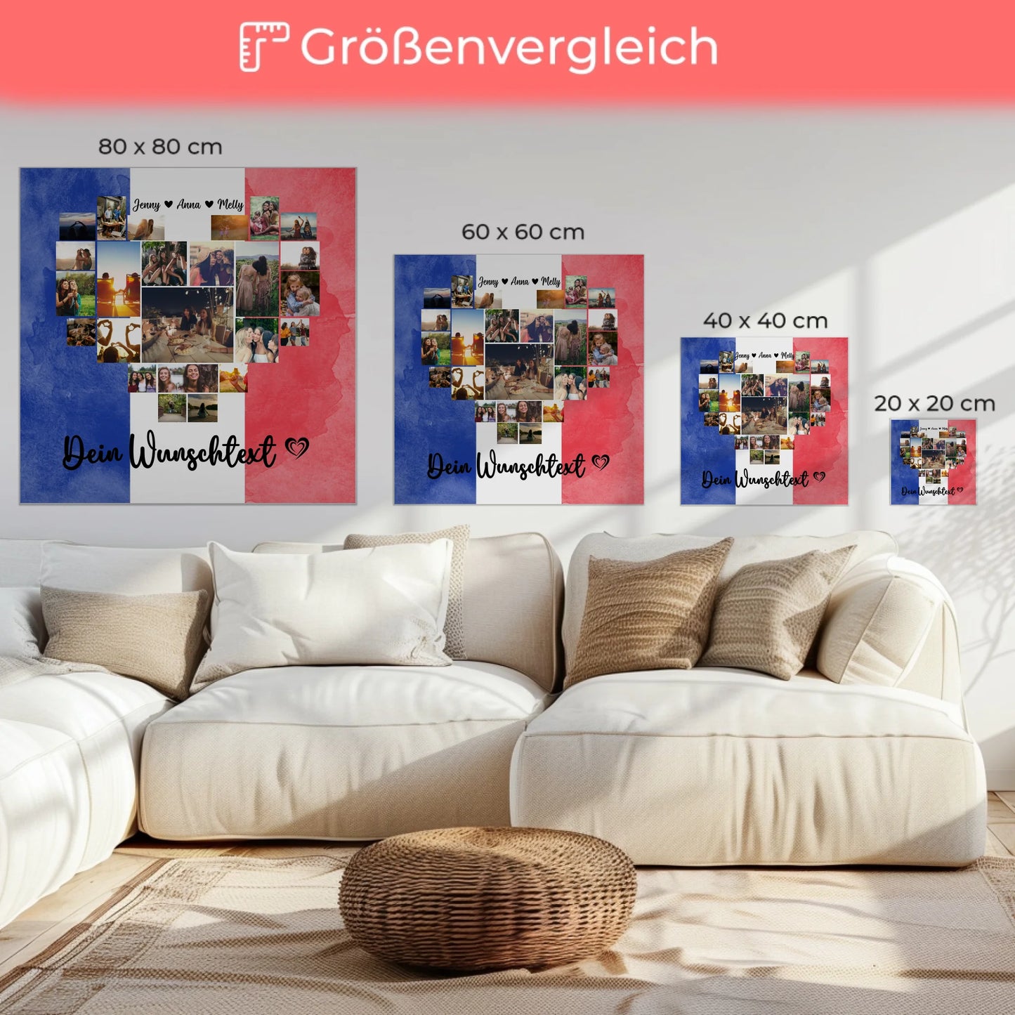 Fotoleinwand Urlaub Beste Freundin Frankreich personalisiert