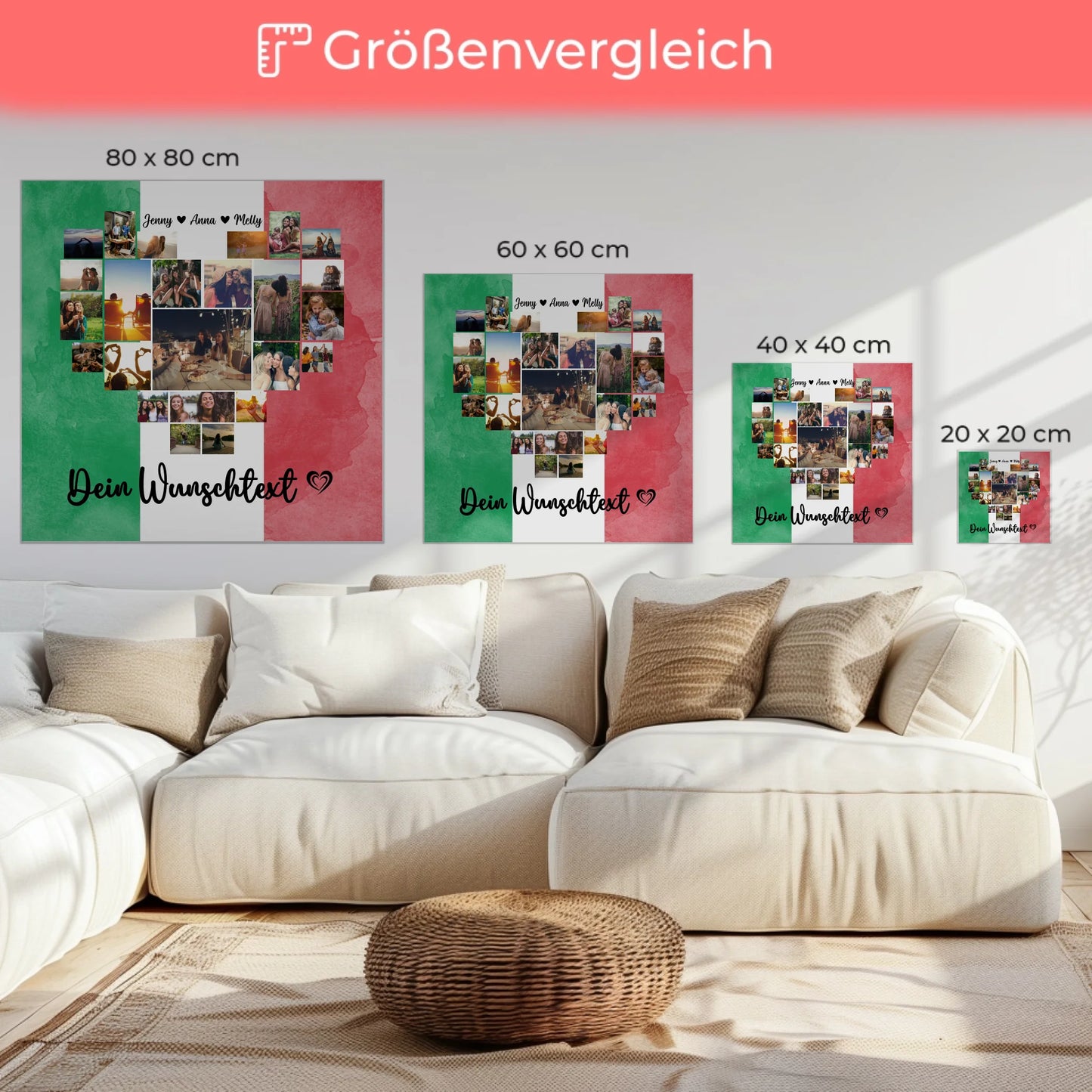 Personalisierte Leinwand Beste Freundin Urlaub Italien Geschenk