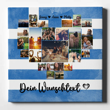 Leinwand personalisiert Fotocollage Beste Freundin Griechenland