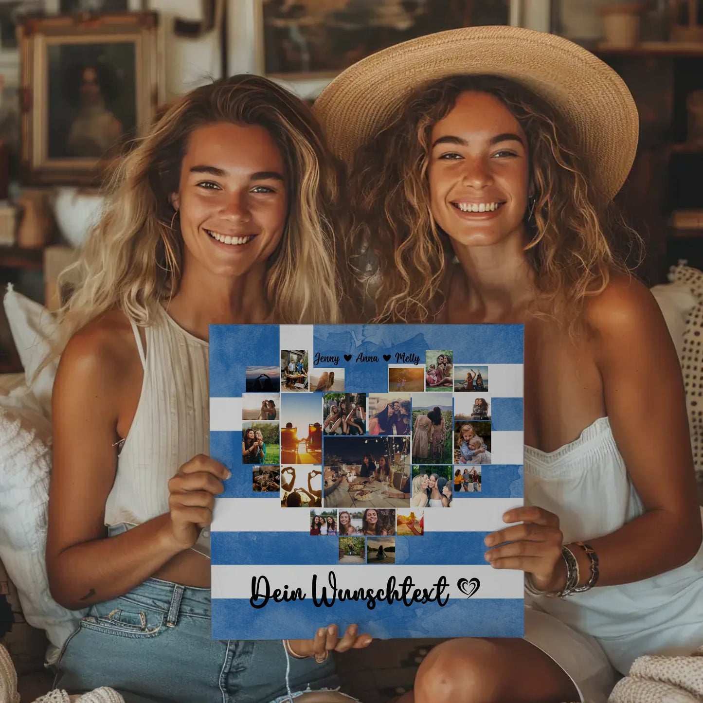 Leinwand personalisiert Fotocollage Beste Freundin Griechenland