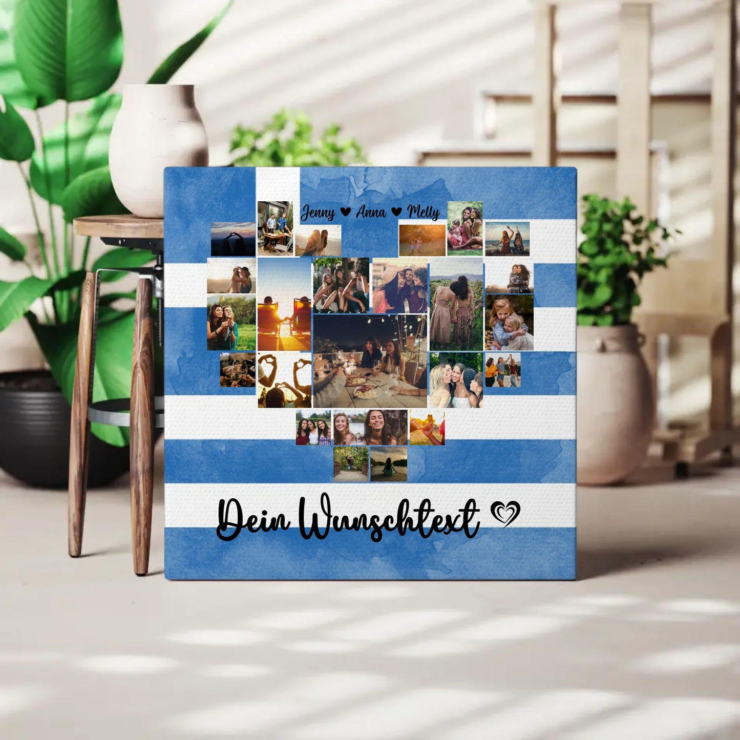 Leinwand personalisiert Fotocollage Beste Freundin Griechenland