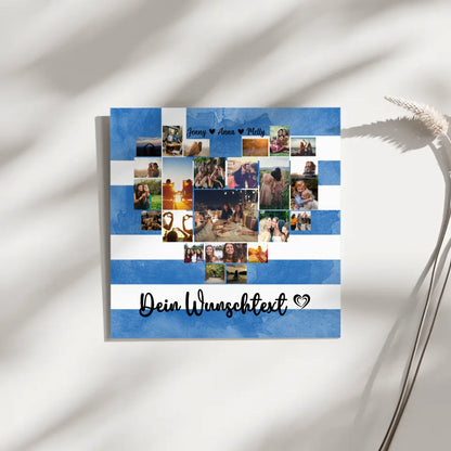 Leinwand personalisiert Fotocollage Beste Freundin Griechenland