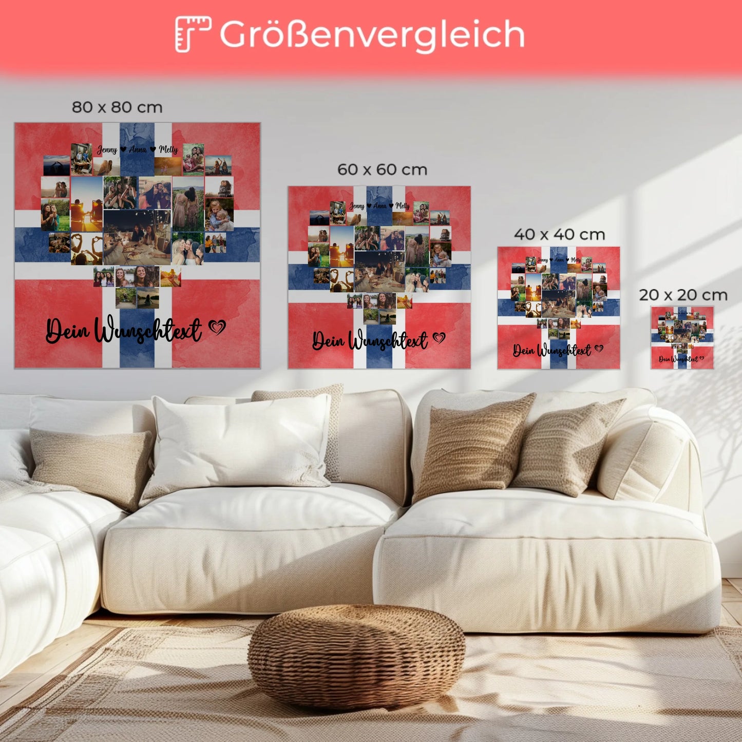 Personalisierte Fotoleinwand Urlaub Norwegen kreative Geschenkideen