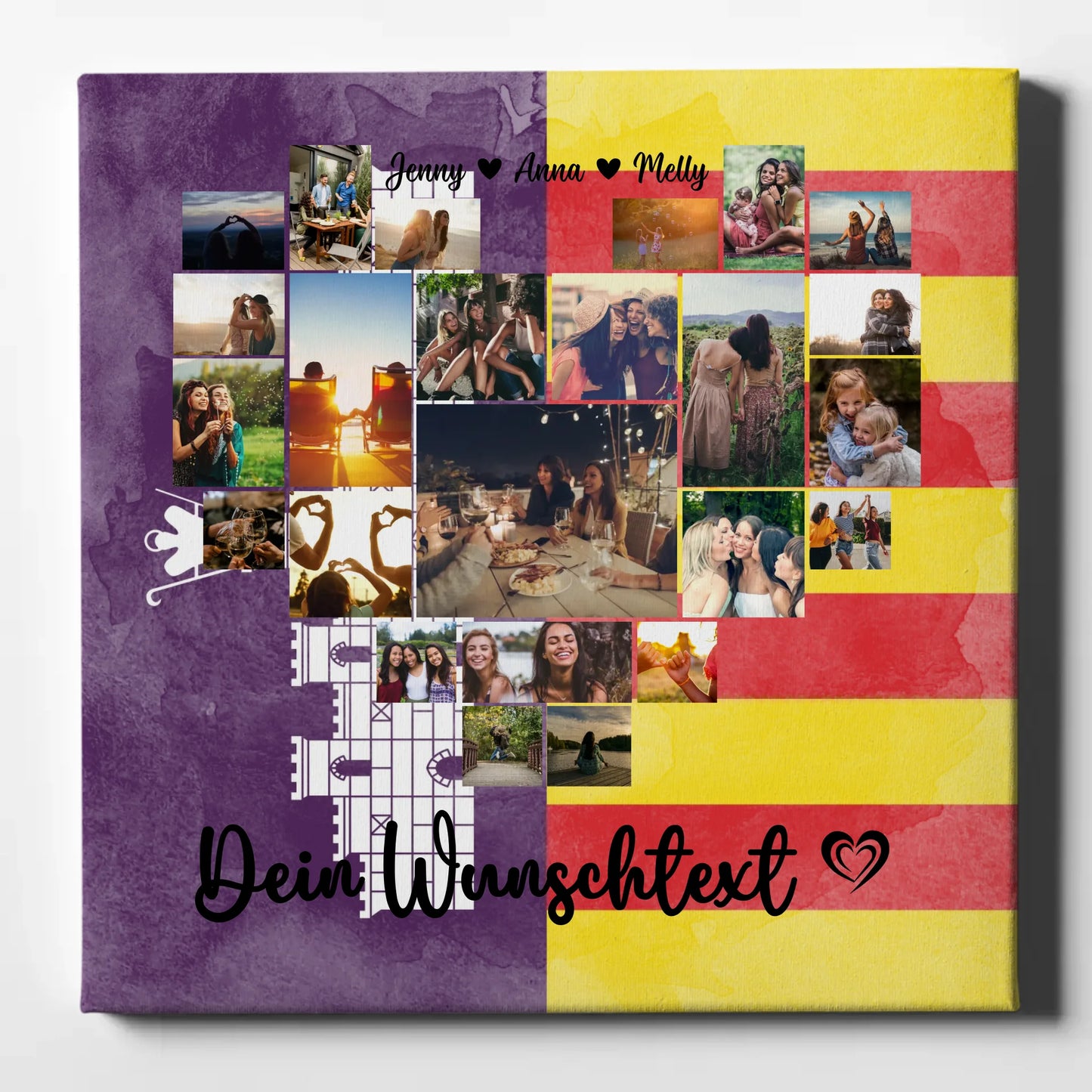 Personalisierte Fotoleinwand Liebe Urlaub Mallorca Geschenk