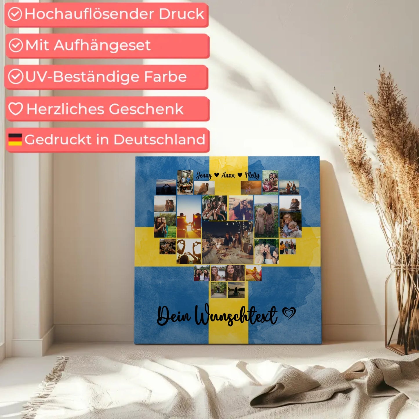 Paar Fotoleinwand Urlaub Erinnerung Schweden personalisiert