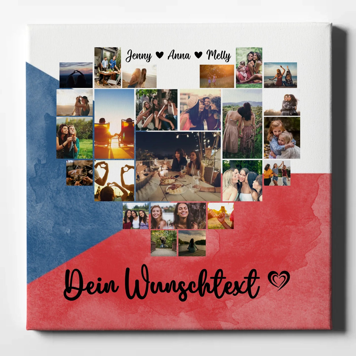 Personalisierte Fotoleinwand Liebe Urlaub Tschechien Geschenk