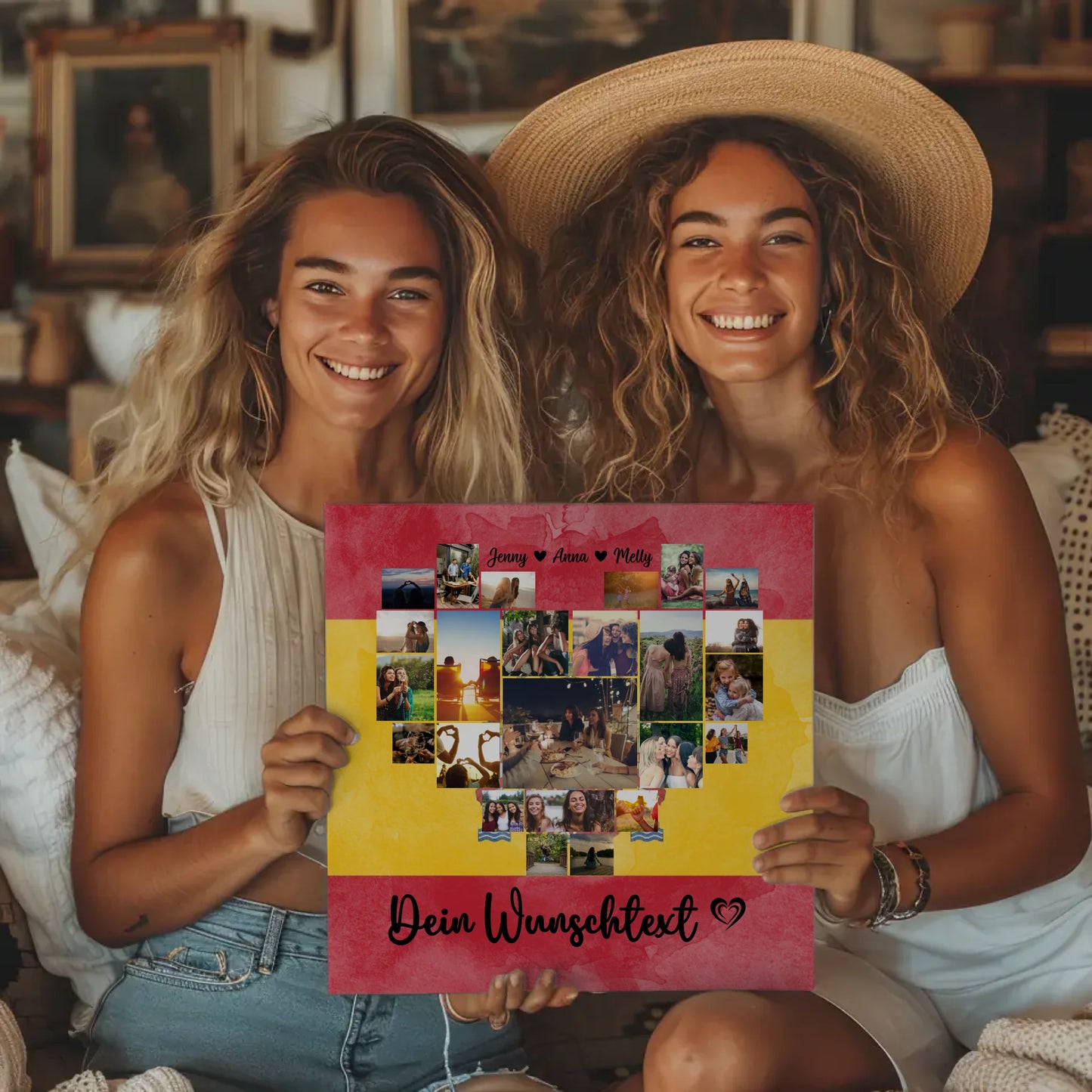 Personalisierte Fotoleinwand Paare Urlaub Spanien gestalten