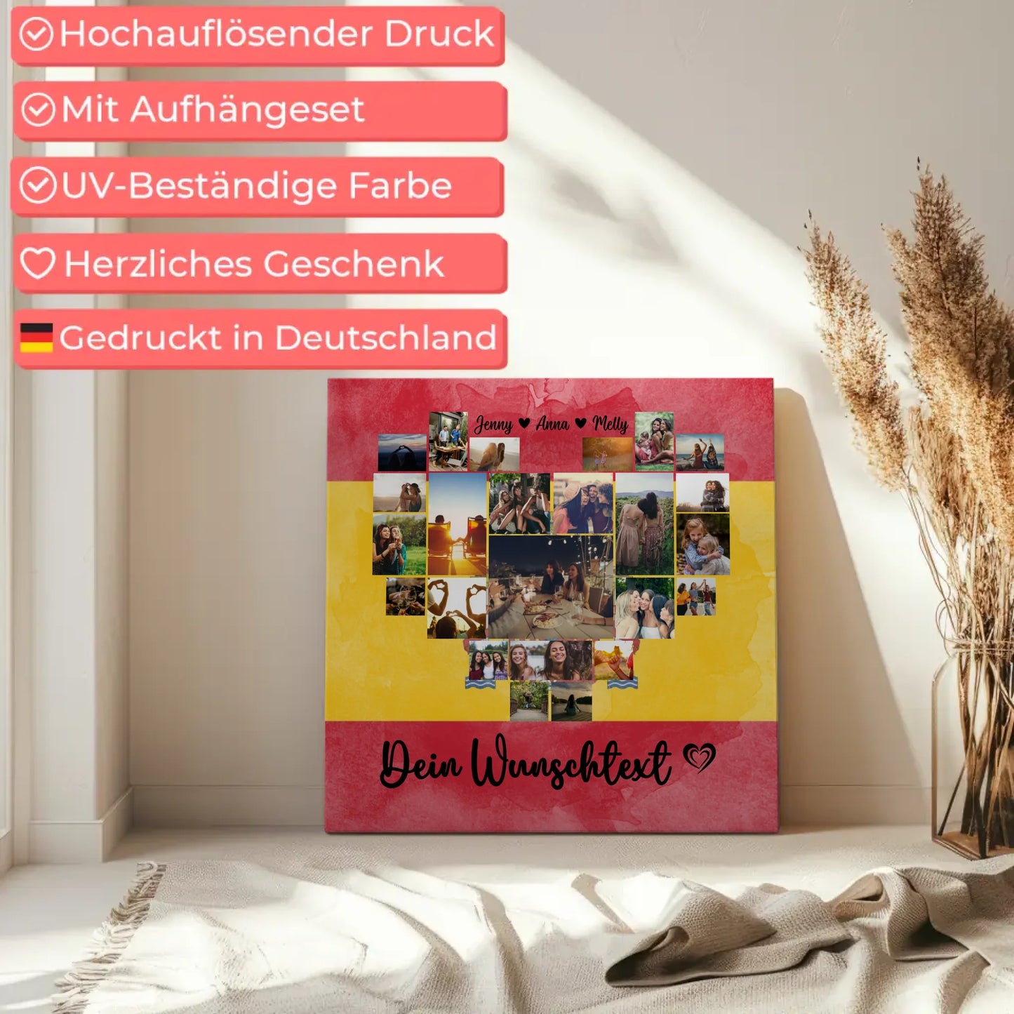 Personalisierte Fotoleinwand Paare Urlaub Spanien gestalten