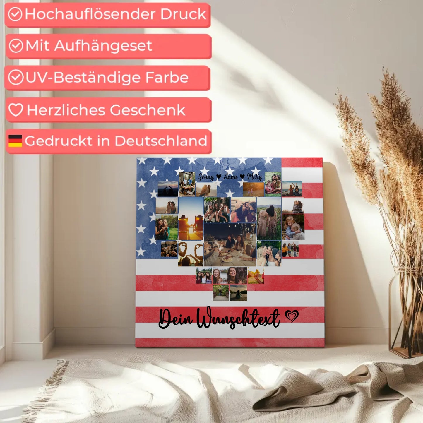 Leinwand Für Paare Urlaub Erinnerung USA personalisiert