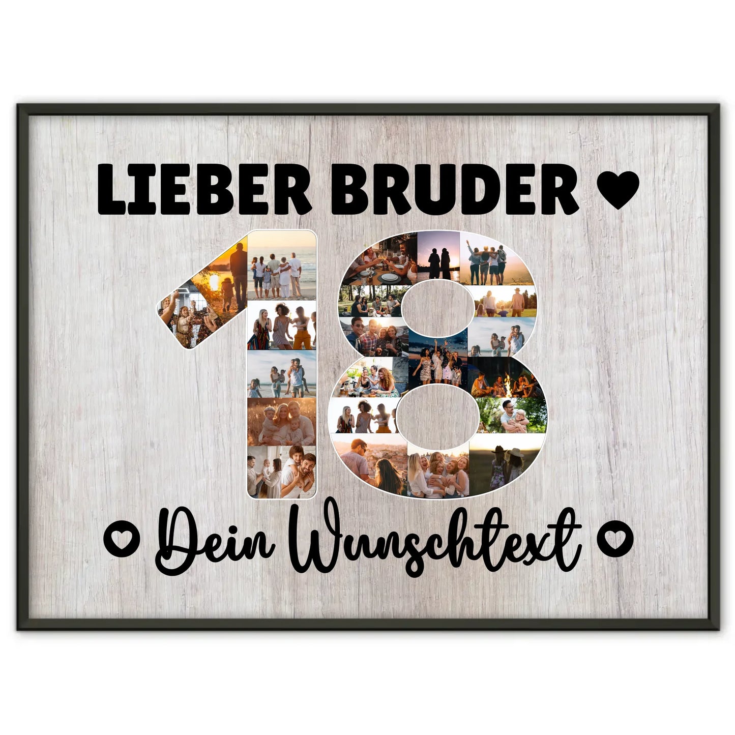 Personalisiertes Poster mit Wunschtext 18 Geburtstag Bruder