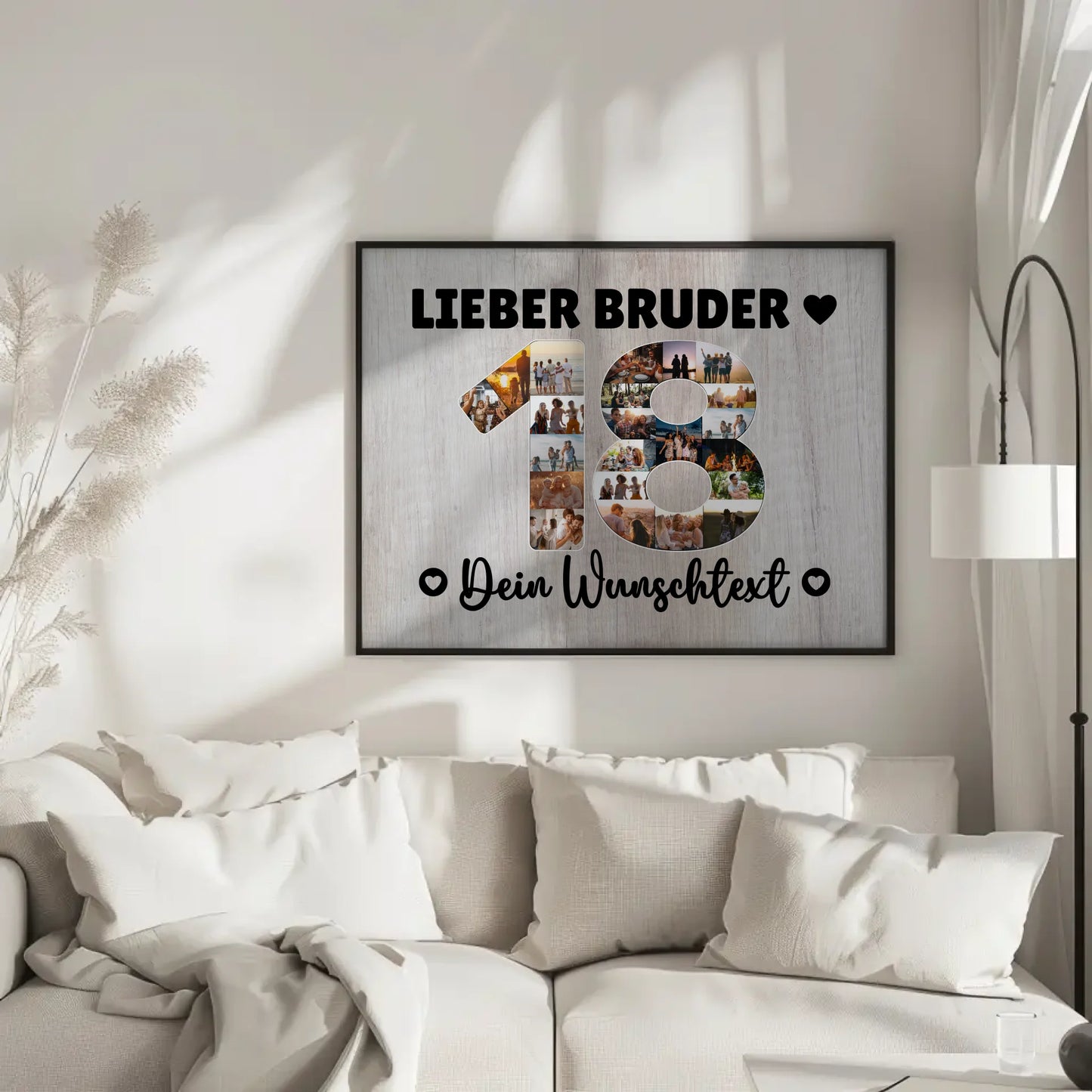 Personalisiertes Poster mit Wunschtext 18 Geburtstag Bruder