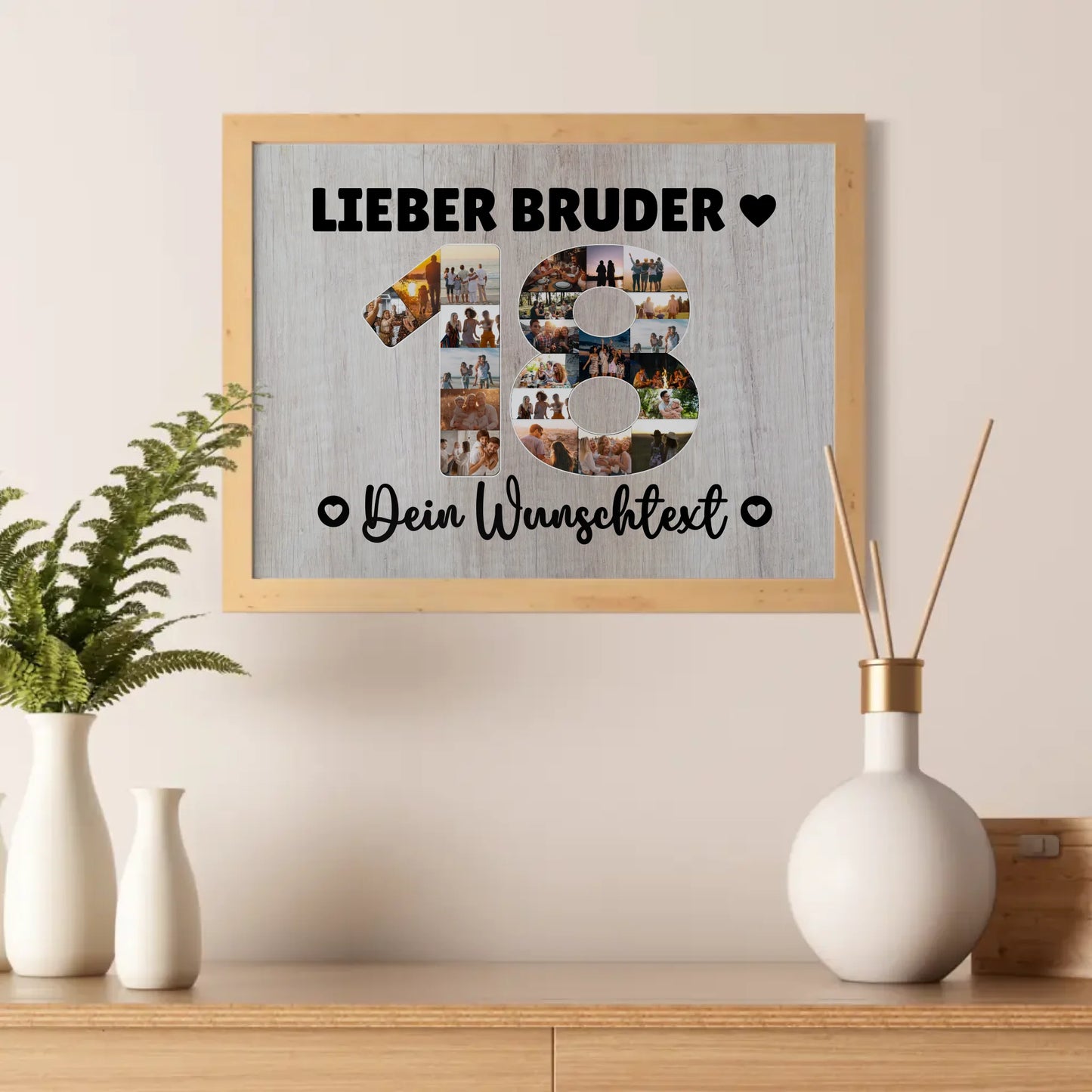 Personalisiertes Poster mit Wunschtext 18 Geburtstag Bruder