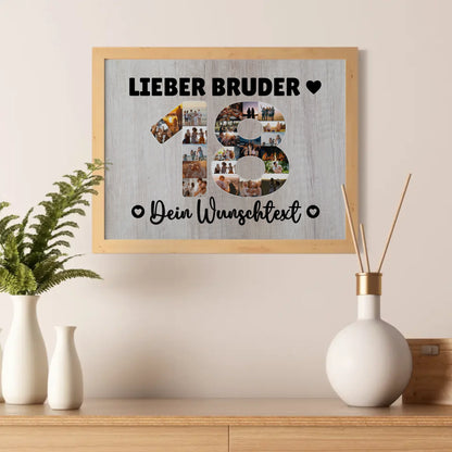 Personalisiertes Poster mit Wunschtext 18 Geburtstag Bruder