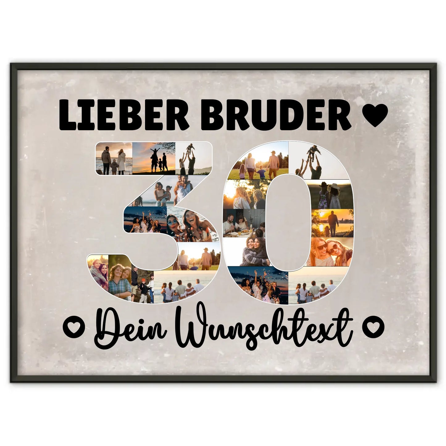 Personalisiertes Poster mit Wunschtext zum 30 Geburtstag Bruder