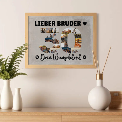 Personalisiertes Poster mit Wunschtext zum 30 Geburtstag Bruder