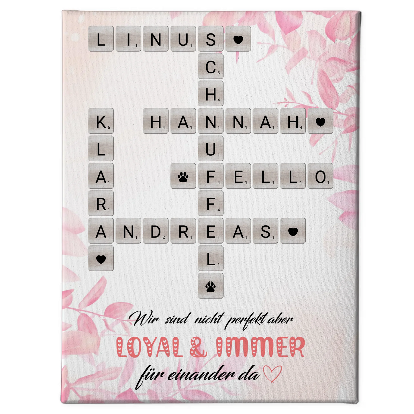 Familien Leinwand Nicht Perfekt Aber Loyal Namen Scrabble Design