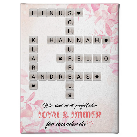 Familien Leinwand Nicht Perfekt Aber Loyal Namen Scrabble Design