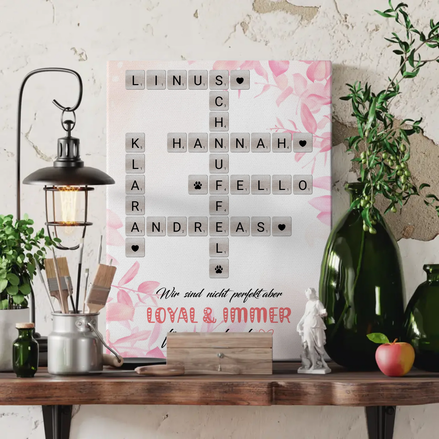 Familien Leinwand Nicht Perfekt Aber Loyal Namen Scrabble Design