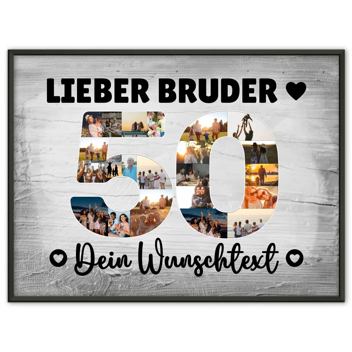 Personalisiertes Poster Wunschtext 50 Geburtstag Bruder