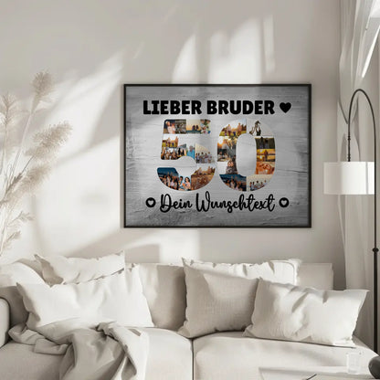 Personalisiertes Poster Wunschtext 50 Geburtstag Bruder