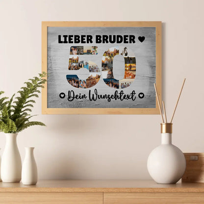 Personalisiertes Poster Wunschtext 50 Geburtstag Bruder