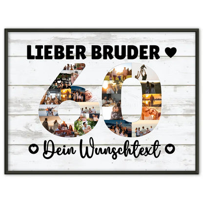 Personalisiertes Poster mit Wunschtext 60 Geburtstag Bruder