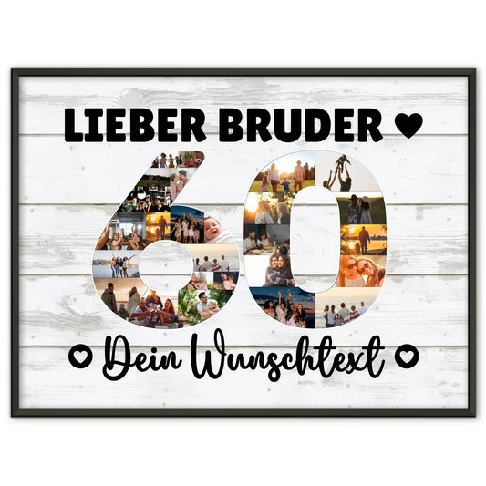 Personalisiertes Poster mit Wunschtext 60 Geburtstag Bruder