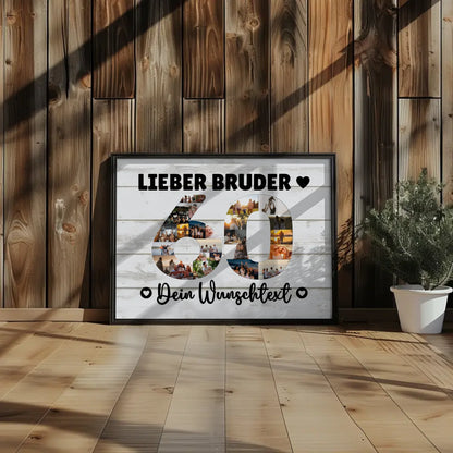 Personalisiertes Poster mit Wunschtext 60 Geburtstag Bruder
