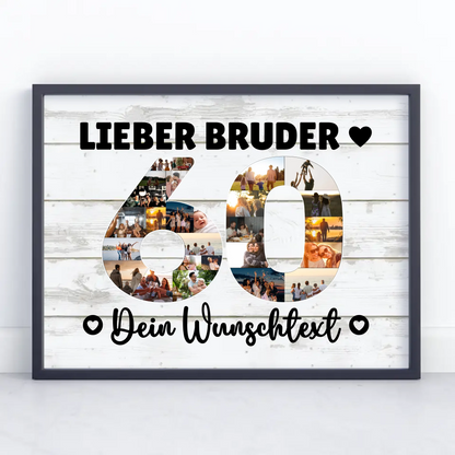Personalisiertes Poster mit Wunschtext 60 Geburtstag Bruder